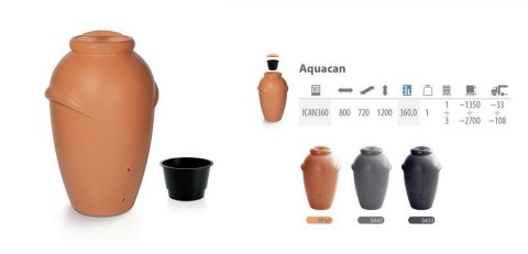 PROSPERPLAST POJEMNIK NA DESZCZÓWKĘ 360L SZARY AQUACAN