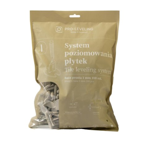 SYSTEM POZIOMOWANIA PŁYTEK BAZA PROSTA 1mm /100szt. PRO-LEVELING