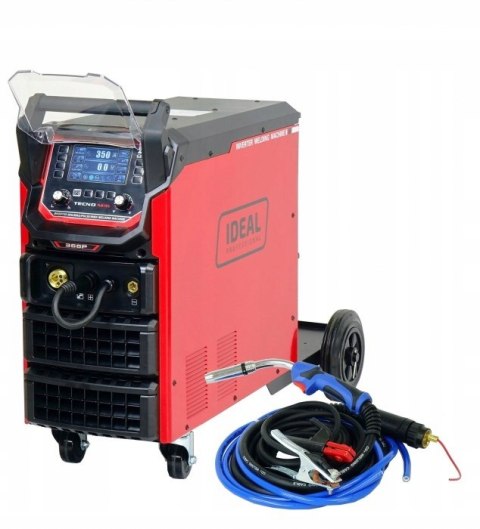 PROFESJONALNY MIGOMAT półautomat TECNOMIG 366PULSE SYNERGIA LCD ALU 4x4