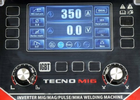 PROFESJONALNY MIGOMAT półautomat TECNOMIG 366PULSE SYNERGIA LCD ALU 4x4