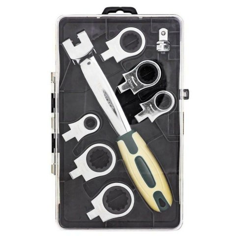 ROCKFORCE KLUCZ OCZKOWY-PRZEGUBOWY kpl. 8el. 8-19mm /WYMIENNY Z GRZECHOTKĄ