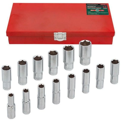 ROCKFORCE NASADKI DŁUGIE 6-KĄT. 14szt.1/2" 11-30mm