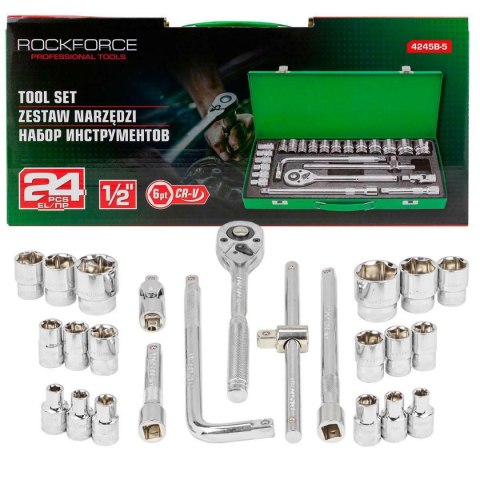ROCKFORCE ZESTAW KLUCZY 24el. 1/2" RF-4245B-5