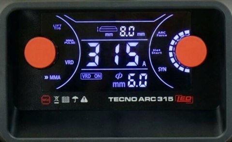 SPAWARKA ELEKTRODOWA INWERTOROWA 315A TECNO ARC 315 LED VRD SYNERGIA IDEAL