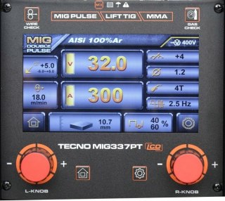 SPAWARKA MIGOMAT 300A 60% TECNOMIG 337 LCD PULSE SYNERGIC + WÓZEK IDEAL