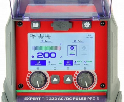 Spawarka TIG IDEAL EXPERT 222 AC/DC PFC PULSE Pro5 LCD ALU MMA T-26 4m
