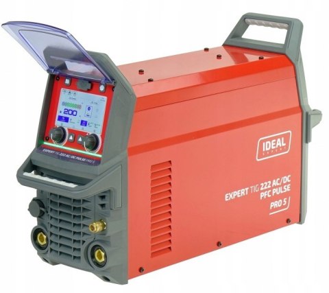 Spawarka TIG IDEAL EXPERT 222 AC/DC PFC PULSE Pro5 LCD ALU MMA T-26 4m