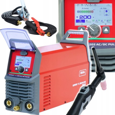 Spawarka TIG IDEAL EXPERT 222 AC/DC PFC PULSE Pro5 LCD ALU MMA T-26 4m