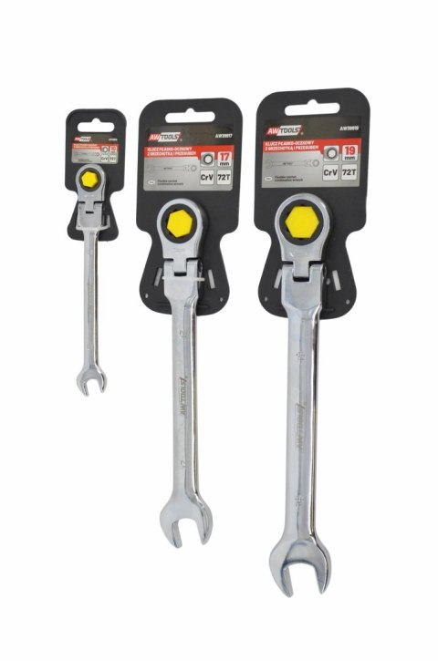 AWTOOLS KLUCZ PŁASKO-OCZKOWY Z GRZECHO. 19mm PRZEGUBOWY
