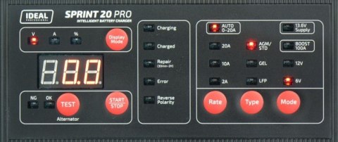 Prostownik do akumulatorów IDEAL SPRINT 20 PRO WET/AGM/Lithium 6/12V 20A