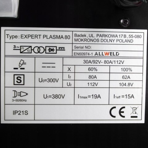 Przecinarka plazmowa EXPERT PLASMA 80 HF IDEAL