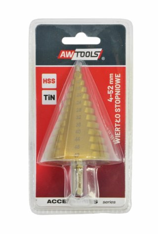 AWTOOLS WIERTŁO STOPNIOWE HSS-TIN / 4-52mm