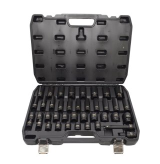 AWTOOLS ZESTAW NASADEK UDAROWYCH 1/2" 40cz. KRÓTKIE I DŁUGIE BLACK LINE