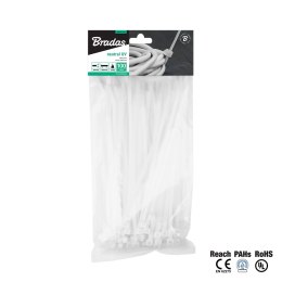 BRADAS OPASKA PLASTIK BIAŁA 2,5x160/100szt