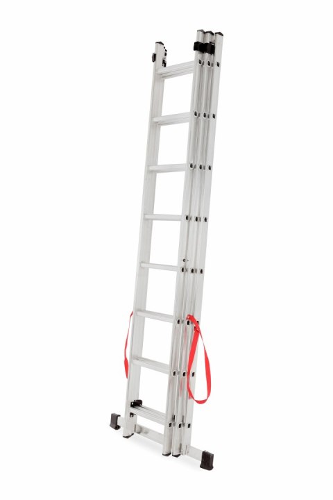AWTOOLS DRABINA ALUMINIOWA BASIC 3x8 STOPNI 150kg