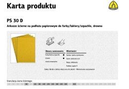 KLINGSPOR PAPIER ARKUSZ P 100 PS30D /50 szt.