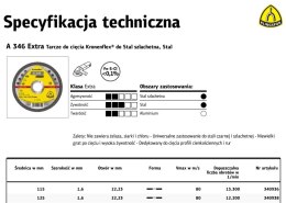 KLINGSPOR TARCZA DO METALU 115mm x 1,6mm x 22,2mm A346 Extra