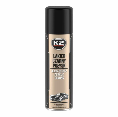 K2 AKRYLOWY LAKIER SZYBKOSCHNĄCY CZARNY POŁYSK 500ML
