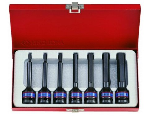 KING TONY ZESTAW NASADEK UDAROWYCH HEX 1/2" 7cz. 4-14mm DŁUGIE 4, 5, 6, 8, 10, 12, 14