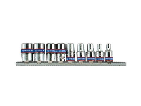 KING TONY ZESTAW NASADEK 1/4" 9cz. KRÓTKIE SZYNA