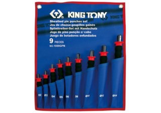 KING TONY ZESTAW WYBIJAKÓW IGŁOWYCH 9cz. 2-14mm Z UCHWYTEM GUMOWYM