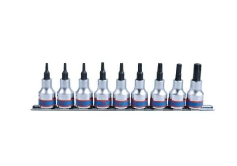 KING TONY ZESTAW NASADEK TORX 3/8" 9cz. T10 - T50, SZYNA