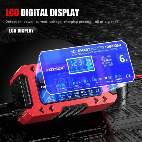 EM PROSTOWNIK FOXSUR 12V 6A LCD