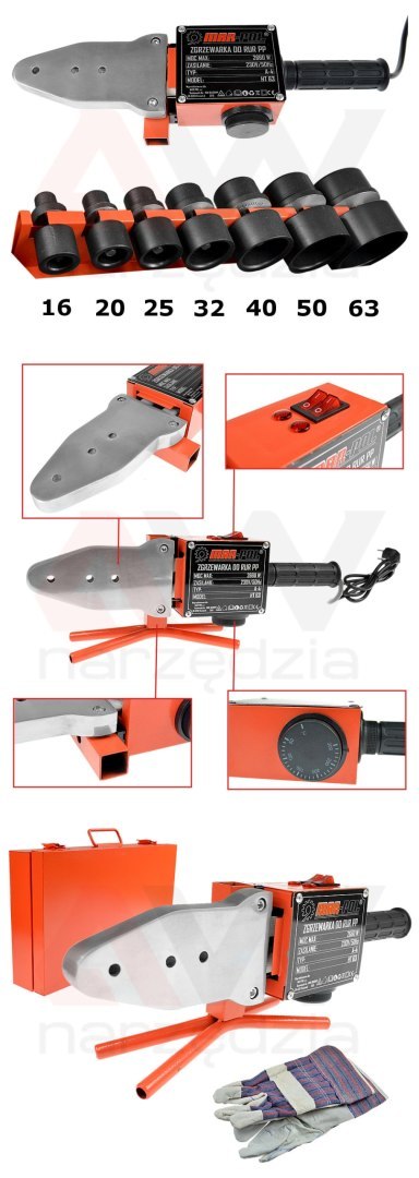 ZGRZEWARKA DO RUR PCV 16-63mm 1500W