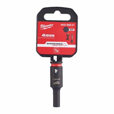 MILWAUKEE NASADKA UDAROWA 1/4" 4mm DŁUGA SHOCKWAVE