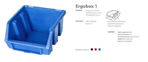 PATROL ERGOBOX 1 NIEBIESKI 116 x 112 x 75