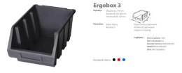 PATROL ERGOBOX 3 CZERWONY 170 x 240 x 126