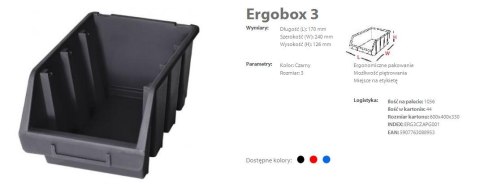 PATROL ERGOBOX 3 CZERWONY 170 x 240 x 126