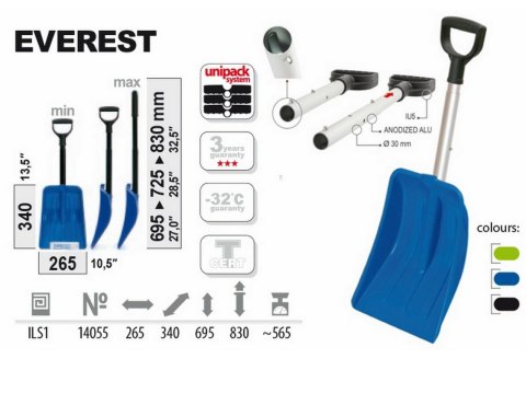 PROSPERPLAST ŁOPATA DO ŚNIEGU SKŁADANA EVEREST NIEBIESKA SAMOCHODOWA