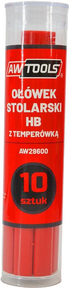AWTOOLS OŁÓWEK STOLARSKI HB CZERWONY DO DREWNA 10 SZTUK AWTOOLS OŁÓWEK STOLARSKI HB CZERWONY DO DREWNA 10 SZTUK