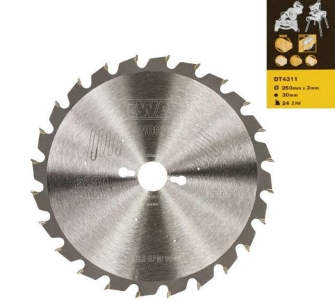 DEWALT PIŁA TARCZOWA 250x30mmx 24-ZĘBÓW DEWALT PIŁA TARCZOWA 250x30mmx 24-ZĘBÓW