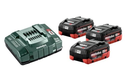 METABO ZESTAW AKUMULATORÓW 3 x 5.5Ah LIHD + ŁADOWARKA ASC 145 METABO ZESTAW AKUMULATORÓW 3 x 5.5Ah LIHD + ŁADOWARKA ASC 145