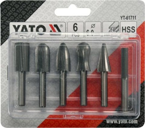 YATO FREZY TRZPIENIOWE DO METALU FI 6mm kpl.6szt. YATO FREZY TRZPIENIOWE DO METALU FI 6mm kpl.6szt.