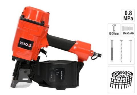 YATO GWOŹDZIARKA PNEUMATYCZNA BĘBNOWA 45-70mm YATO GWOŹDZIARKA PNEUMATYCZNA BĘBNOWA 45-70mm