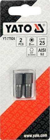 YATO KOŃCÓWKA 1/4"x25mm HEX H8 /2szt. YATO KOŃCÓWKA 1/4"x25mm HEX H8 /2szt.