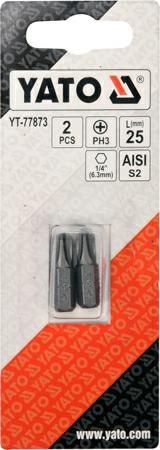 YATO KOŃCÓWKA 1/4"x25mm PH3 /2szt. YATO KOŃCÓWKA 1/4"x25mm PH3 /2szt.