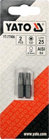 YATO KOŃCÓWKA 1/4"x25mm TORX T27 /2szt. YATO KOŃCÓWKA 1/4"x25mm TORX T27 /2szt.
