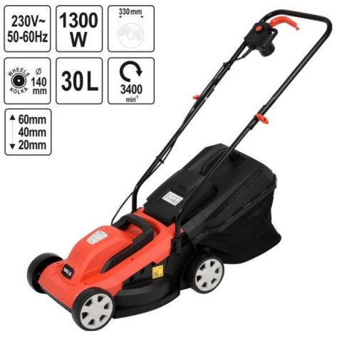 YATO KOSIARKA ELEKTRYCZNA 1300W 330mm 30L YATO KOSIARKA ELEKTRYCZNA 1300W 330mm 30L