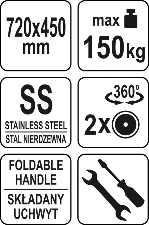 YATO WÓZEK PLATFORMOWY SKŁADANY INOX YATO WÓZEK PLATFORMOWY SKŁADANY INOX