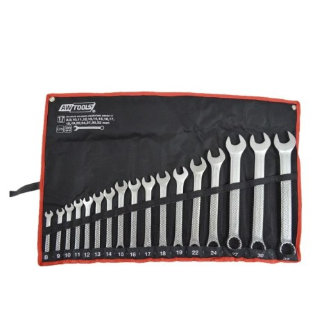 AWTOOLS KLUCZ PŁASKO-OCZKOWY KPL.17szt. /8mm-32mm/ BLACK LINE