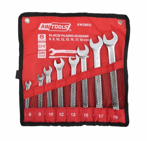 AWTOOLS KLUCZ PŁASKO-OCZKOWY KPL. 8szt. /6mm-19mm