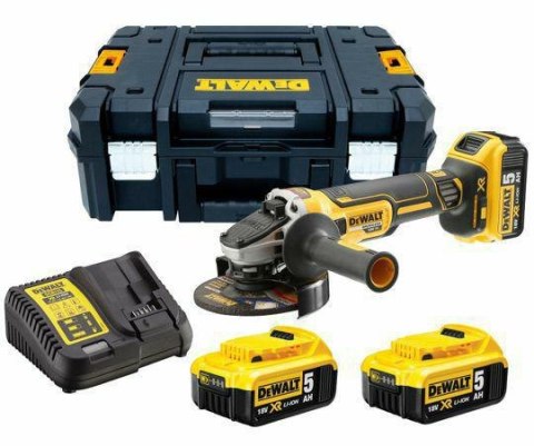 DEWALT SZLIFIERKA KĄTOWA 125mm 18V DCG405P3 3x5,0Ah BL