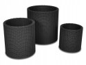 KETER ZESTAW DONICZEK S+M+L CYLINDER PLANTERS ANTHRACITE