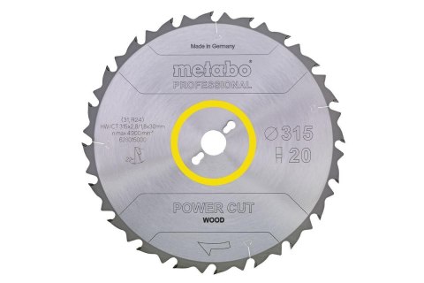 METABO PIŁA TARCZOWA HW/CT 315x30x20z POWER CUT WOOD PROFESSIONAL