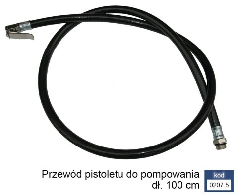 ADLER WĘŻYK DO PISTOLETU Z MANOMETREM 100cm 1/4Z
