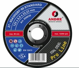 ANDRE TARCZA DO SZLIFOWANIA METALU 125 x 6,0mm STANDARD PRO LINE 95A30QBF
